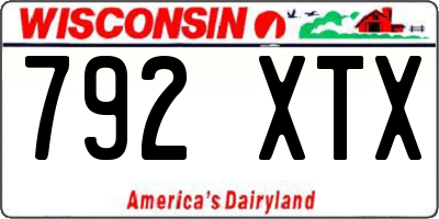 WI license plate 792XTX