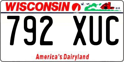 WI license plate 792XUC