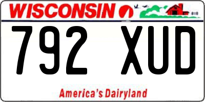 WI license plate 792XUD