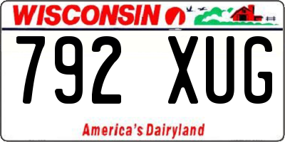 WI license plate 792XUG
