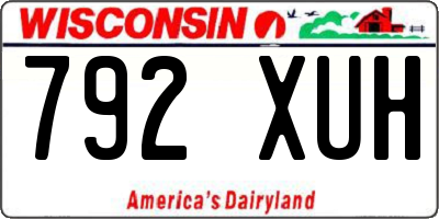 WI license plate 792XUH