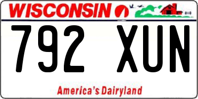 WI license plate 792XUN