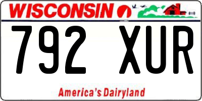 WI license plate 792XUR
