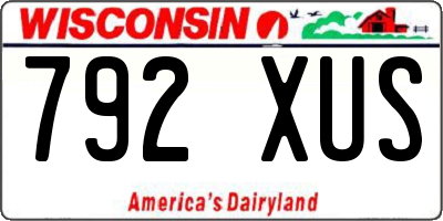 WI license plate 792XUS
