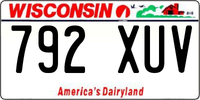 WI license plate 792XUV