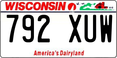 WI license plate 792XUW