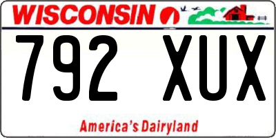 WI license plate 792XUX