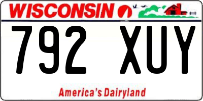 WI license plate 792XUY