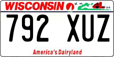 WI license plate 792XUZ
