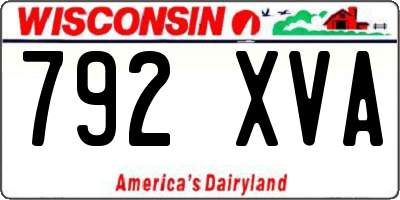 WI license plate 792XVA