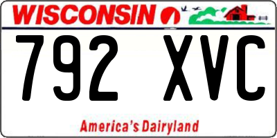 WI license plate 792XVC