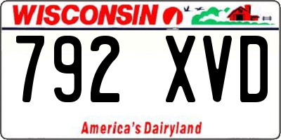 WI license plate 792XVD