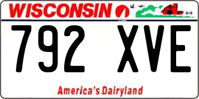 WI license plate 792XVE