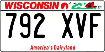 WI license plate 792XVF