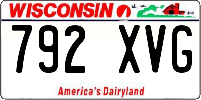 WI license plate 792XVG