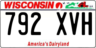 WI license plate 792XVH