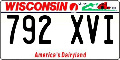 WI license plate 792XVI