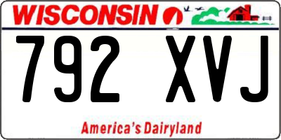 WI license plate 792XVJ