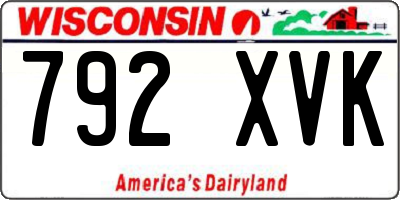 WI license plate 792XVK