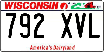 WI license plate 792XVL