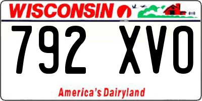 WI license plate 792XVO