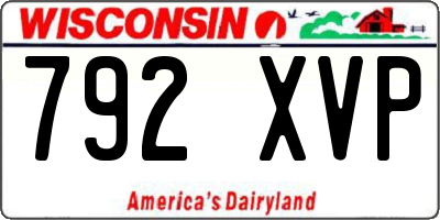 WI license plate 792XVP