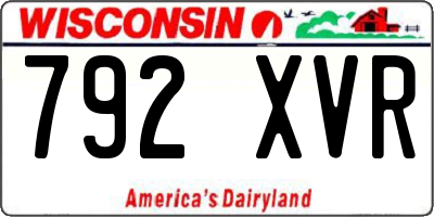 WI license plate 792XVR