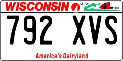 WI license plate 792XVS