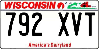 WI license plate 792XVT