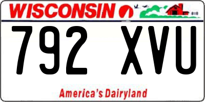 WI license plate 792XVU