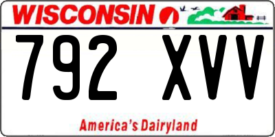 WI license plate 792XVV