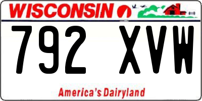 WI license plate 792XVW