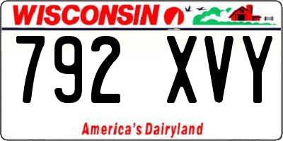WI license plate 792XVY