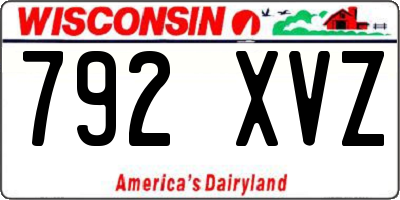 WI license plate 792XVZ
