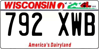 WI license plate 792XWB