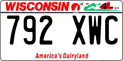 WI license plate 792XWC
