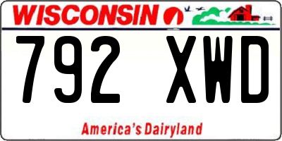 WI license plate 792XWD