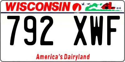 WI license plate 792XWF