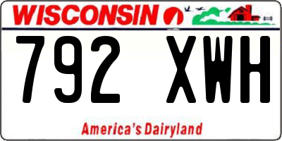 WI license plate 792XWH