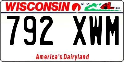 WI license plate 792XWM