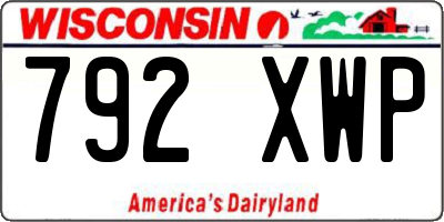 WI license plate 792XWP