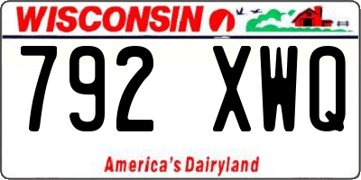 WI license plate 792XWQ