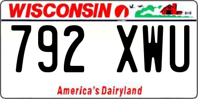 WI license plate 792XWU
