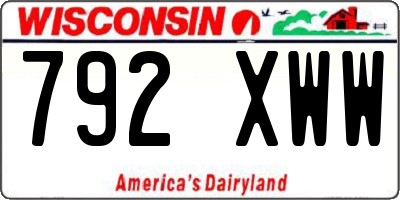 WI license plate 792XWW