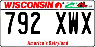 WI license plate 792XWX