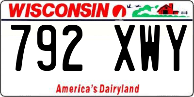WI license plate 792XWY