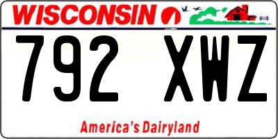 WI license plate 792XWZ