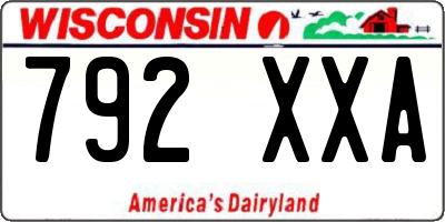 WI license plate 792XXA