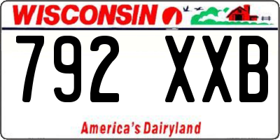 WI license plate 792XXB