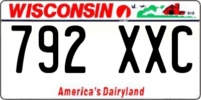 WI license plate 792XXC